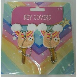 New Cute 2 pack Rainbow Sloth key covers Caps for Keychains House Home RV Apart